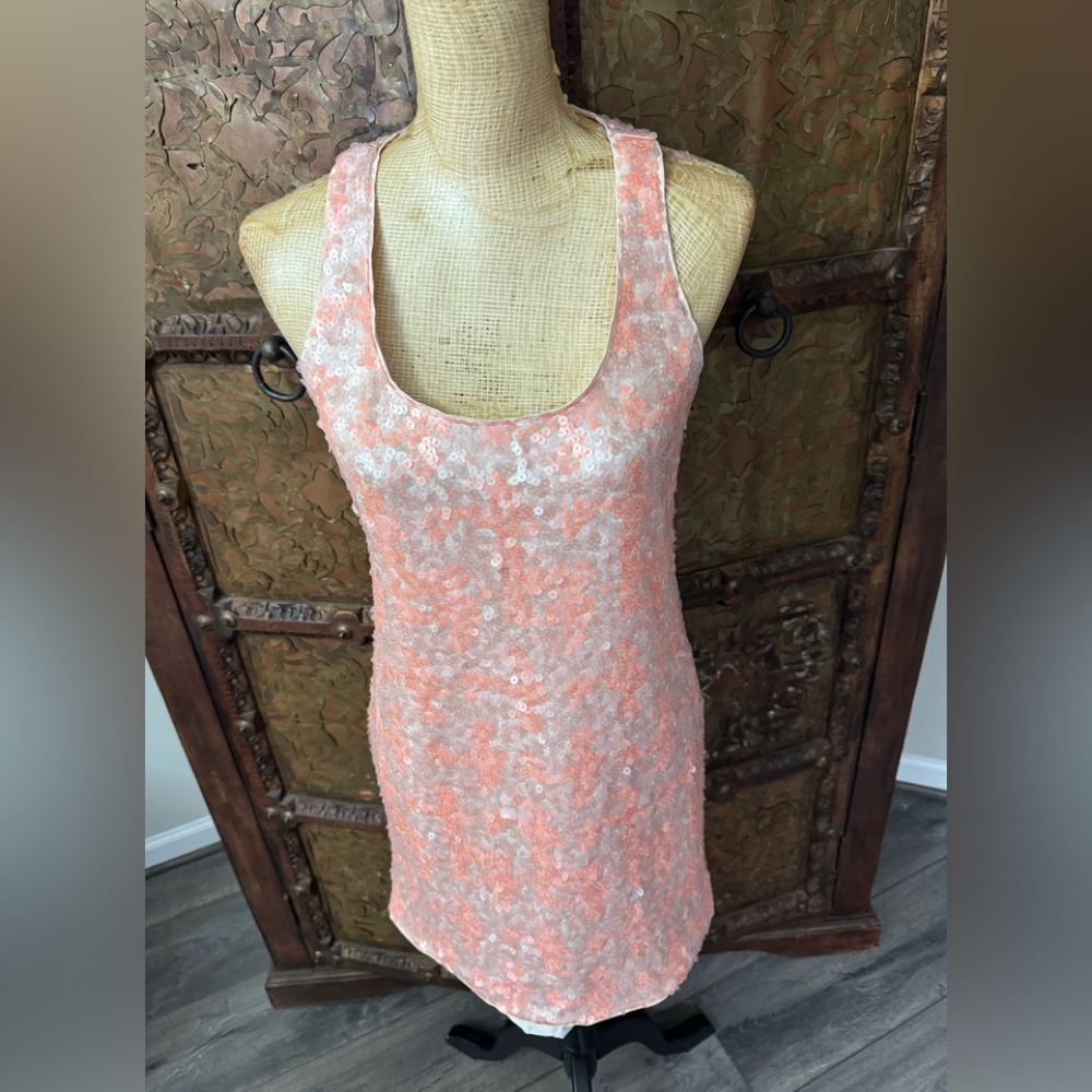 Sequin Pink Midi‎ Dress